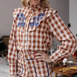 Sveti Stefan Lionetta Vichy Trouser + Blouse SET - Size XS / Small